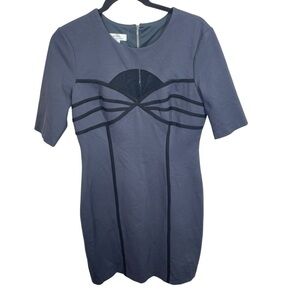 Ivy & Blue Chic Gray sheath Dress with Black Accents Womens 10 business casual